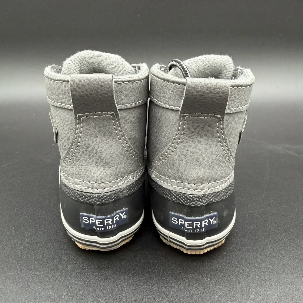 Sperry Kids Bowline Boot Boys Size 6M Black Grey‎ Lace Up 61911